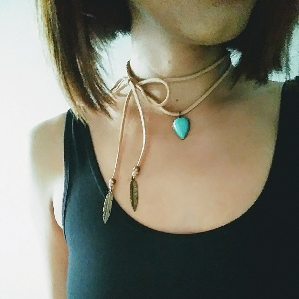 Tied on western necklace